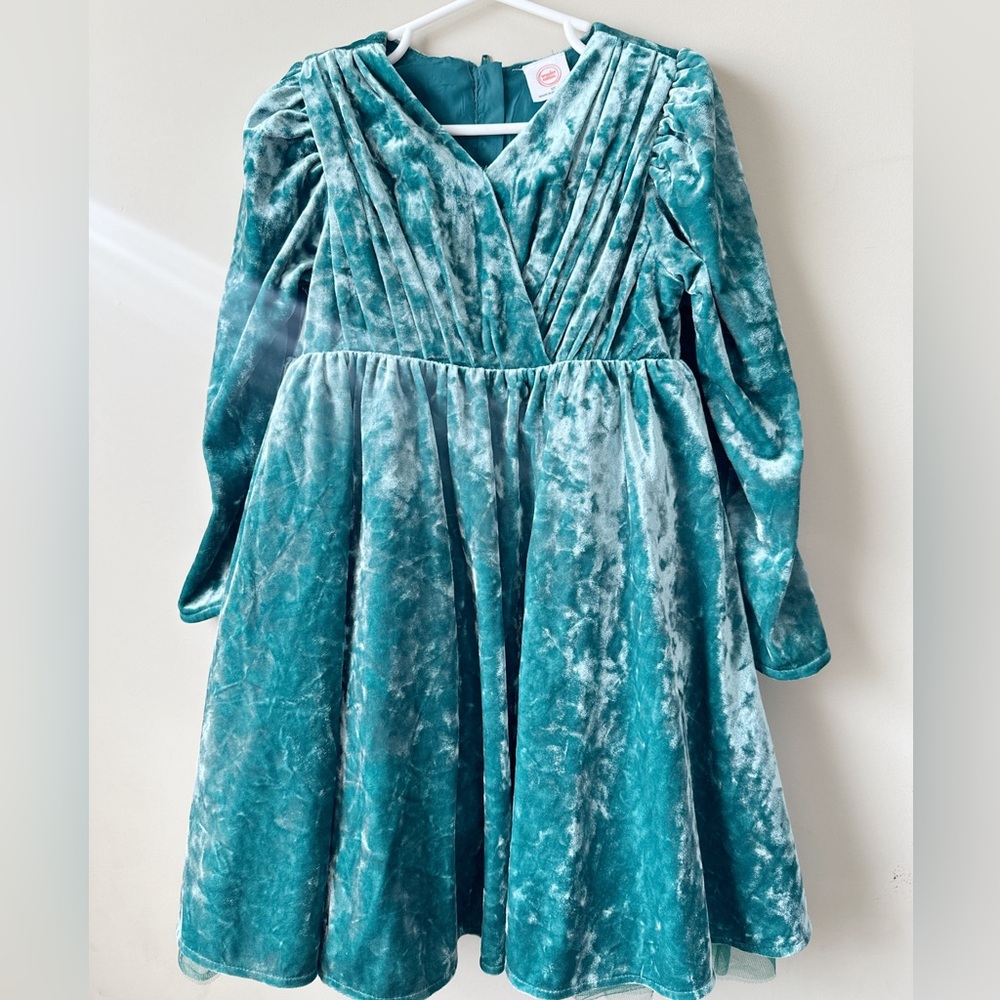 Wonder Nation Teal Velvet Kids Formal Dress